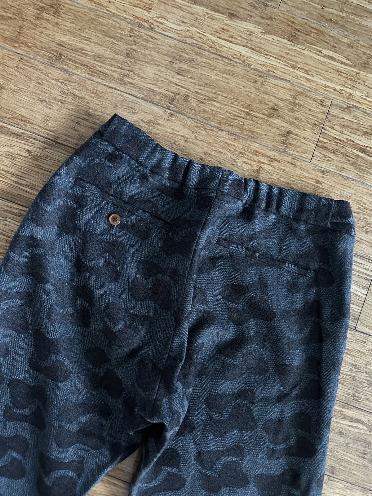 Comme des Garcons Homme Plus FW2002 Pscyhedelic Patterned Herringbone Trousers Size US 28 / EU 44 - 4 Thumbnail