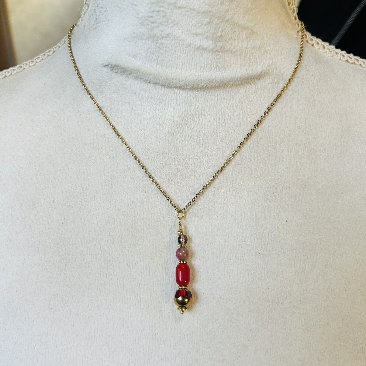 Handmade Handcrafted di-cut art glass elbaite necklace set Size ONE SIZE - 5 Thumbnail