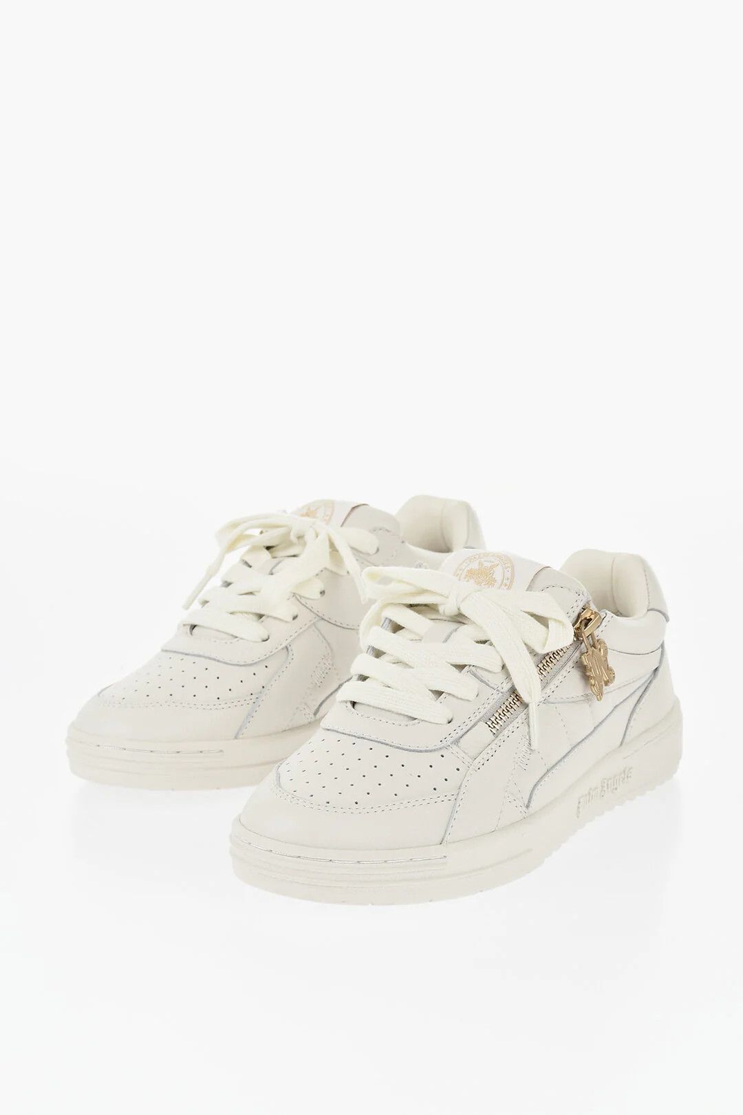 Palm Angels og1mm0326 Hammered Leather Low-Top Sneakers in White Size US 10 / IT 40 - 4 Thumbnail