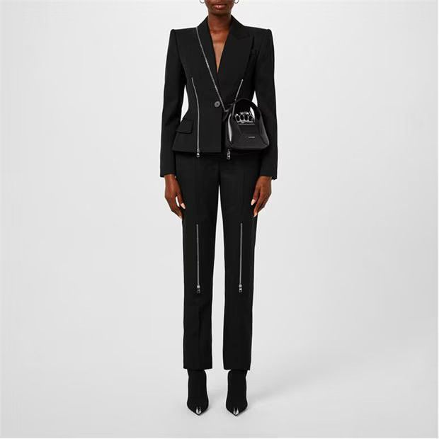 Alexander McQueen o1g2r1mq0824 Structured Zip Blazers in Black Size XS / US 0-2 / IT 36-38 - 5 Thumbnail