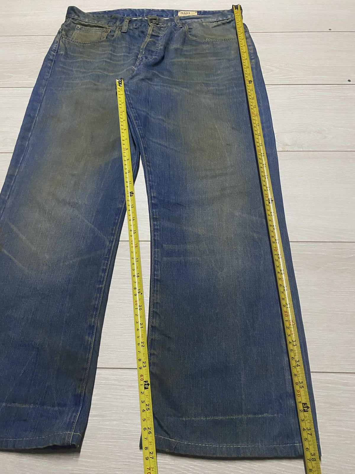 G-Star × Marc Newson Vintage GStar Raw 3301 Denim Mud Wash Jeans Size US 35 - 15 Thumbnail