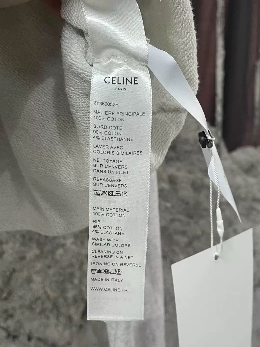 Celine Celine Gray Large Logo Short Sweatshirt Size US 28 / EU 44 - 6 Thumbnail