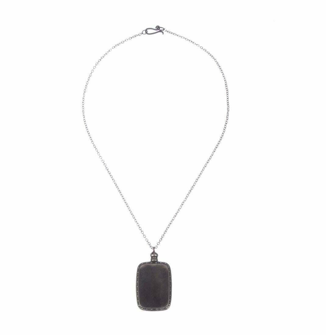 Handmade Art Deco Sterling Silver Etched Vial Necklace Size ONE SIZE - 5 Thumbnail