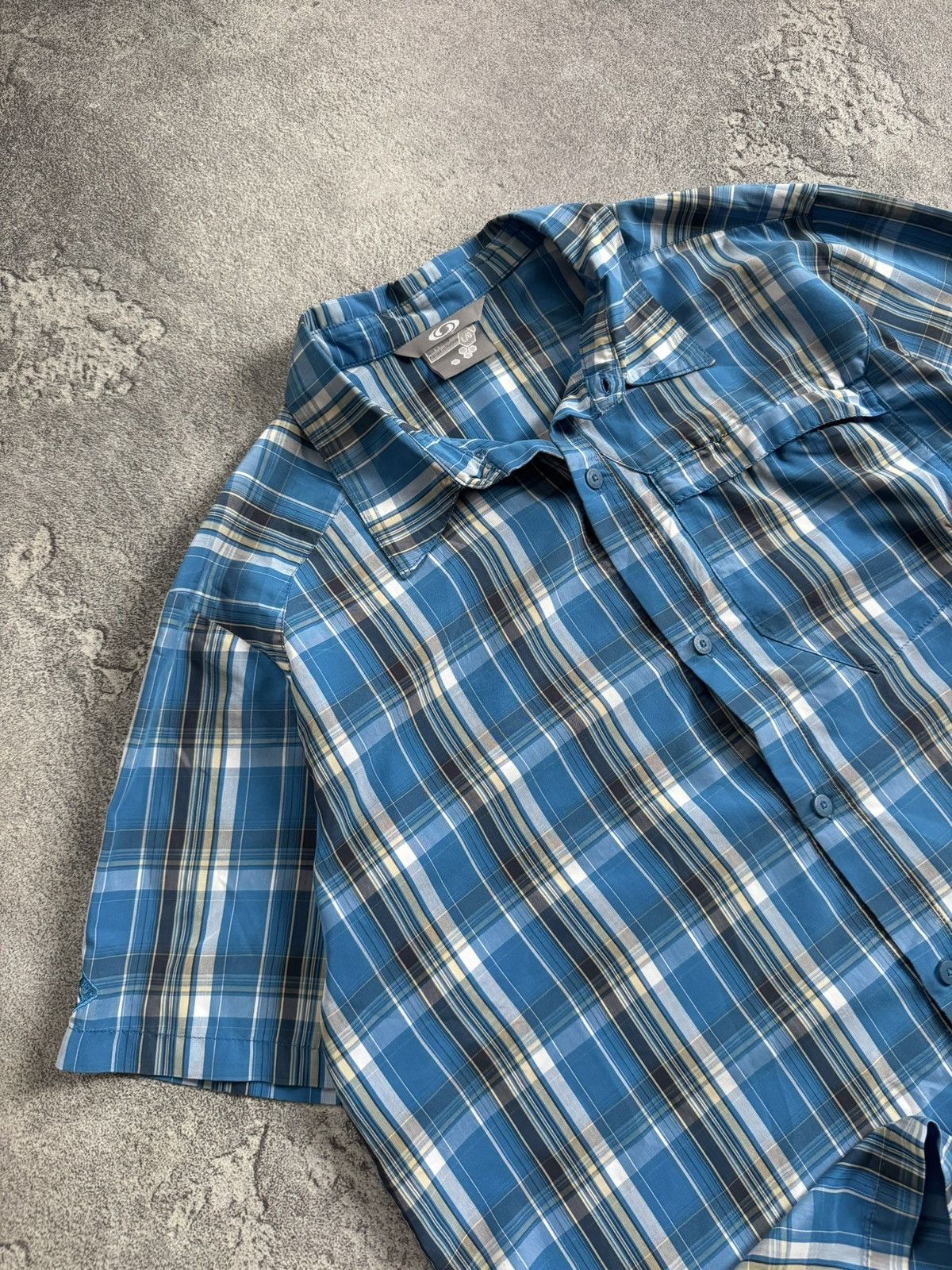 Salomon Salomon L Chekered button up shirt short sleeve outdoor 00s Size US L / EU 52-54 / 3 - 2 Thumbnail