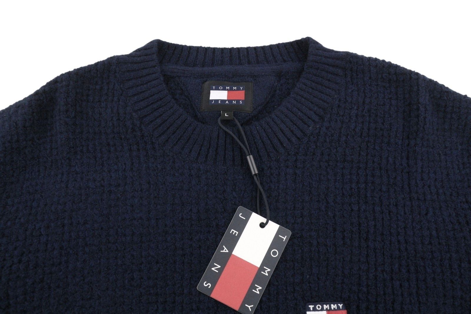 Tommy Hilfiger REQ WAFFLE L Navy Wool Blend Jumper 87385 Size US L / EU 52-54 / 3 - 4 Thumbnail