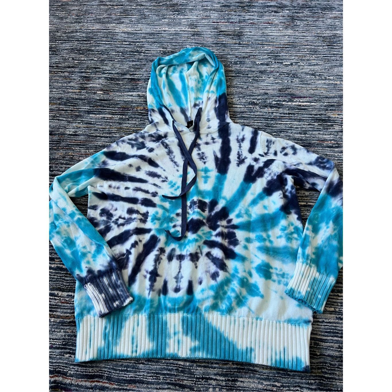 Other Aqua Womens Blue White Tie-Dye Pullover Hoodie Cotton Sweate Size M / US 6-8 / IT 42-44 - 8 Thumbnail