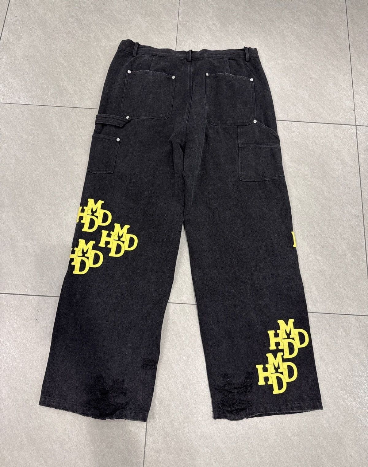 HMDD Happy Memories Dont Die Black Yellow Patch Pants Size US 36 / EU 52 - 2 Thumbnail