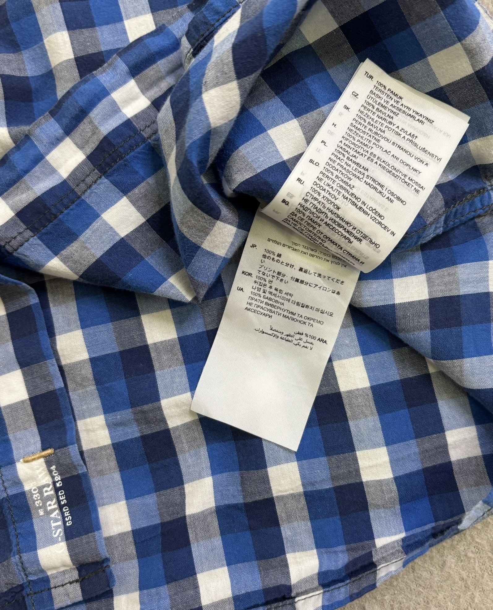 G-Star G Star Raw Shirt Medium blue white check Size US M / EU 48-50 / 2 - 16 Thumbnail