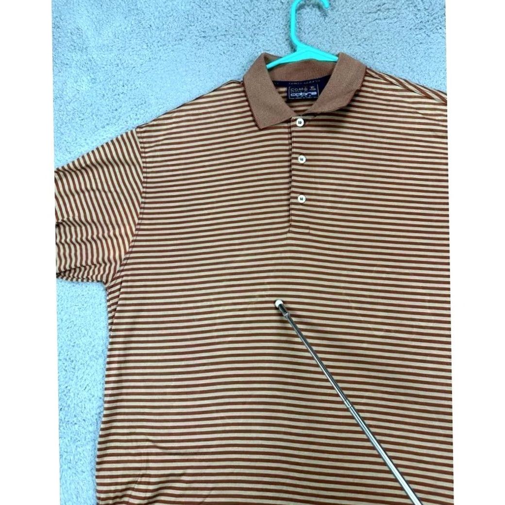 Vintage Como Sports by Cobra Polo Shirt Mens Large Brown Striped Golf Rugby Short Sleeve Polo Shirt Size US L / EU 52-54 / 3 - 4 Thumbnail