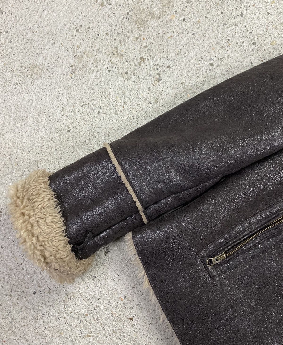 Japanese Brand Rock n blue vintage eco leather jacket japan shearling Size L / US 10 / IT 46 - 12 Thumbnail