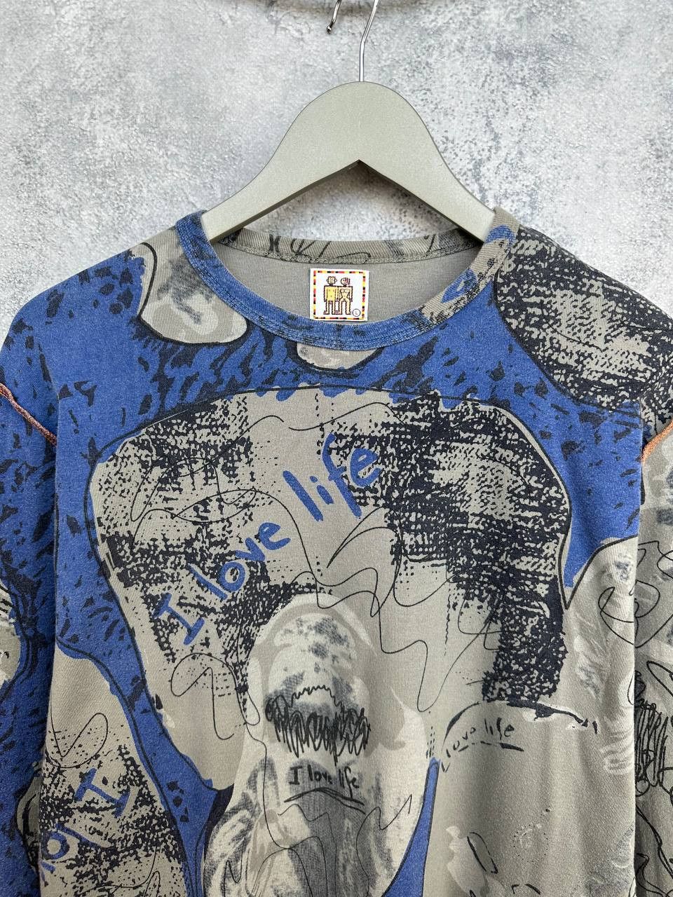 Desigual Desigual Y2K Abstract Graffiti Print LS Top Exposed Orange Size L / US 10 / IT 46 - 4 Thumbnail