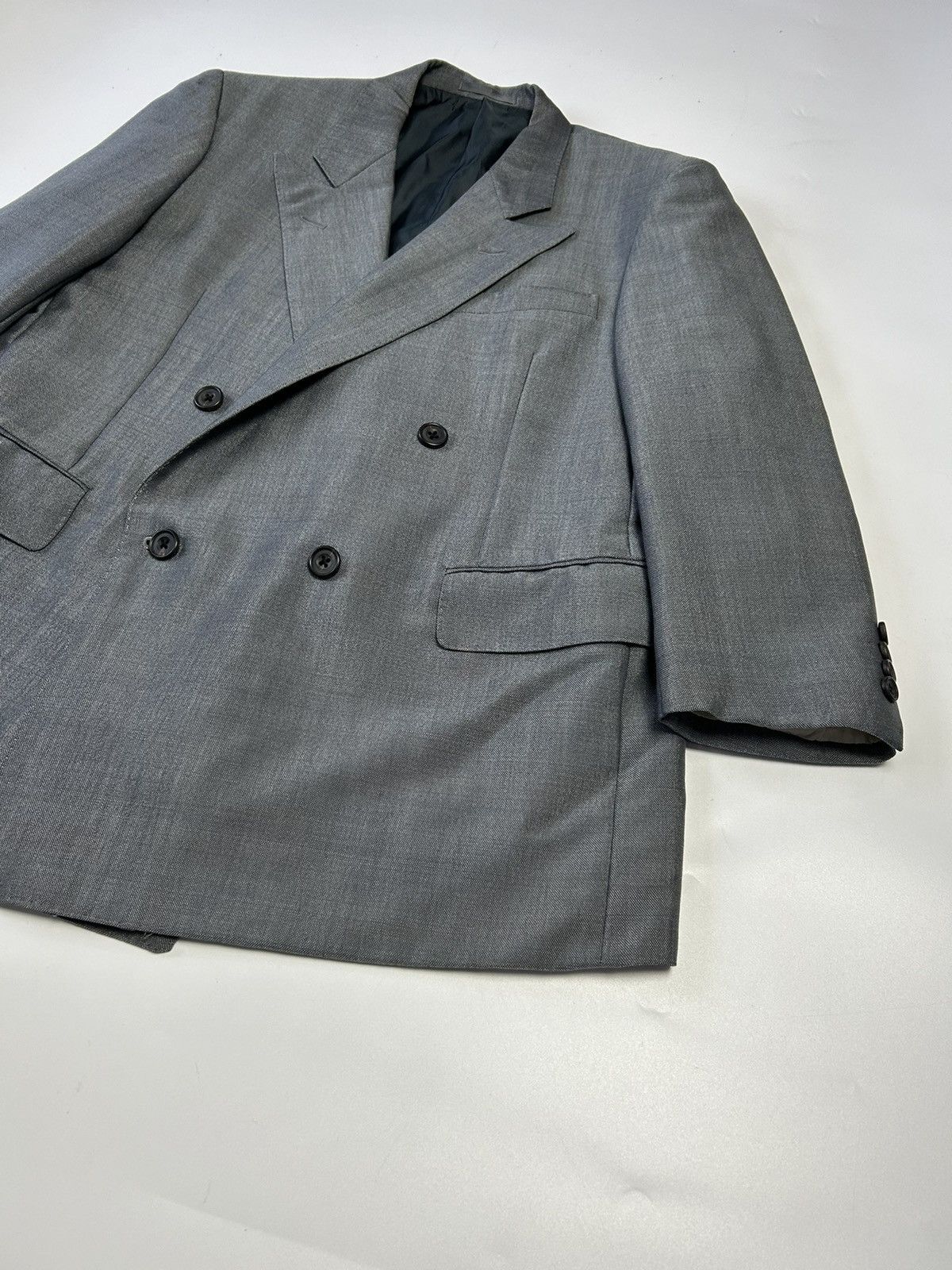 Burberry × Designer BURBERRYS WOOL & MOHAIR DOUBLE BREAST BLAZER Size 38R - 2 Thumbnail