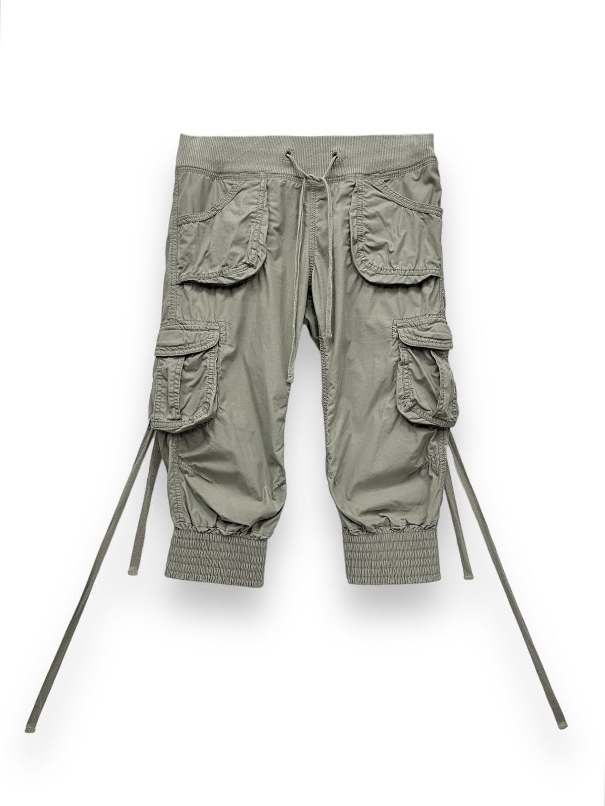 image of Le Grande Bleu L G B x Military Fyevtg Goa Bondage Cargo Military Punk Shorts in New Olive (Size 29