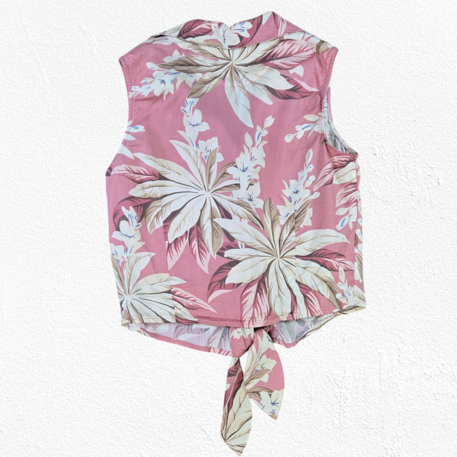 Vintage 90s Mauve Pink Tropical Floral Crop Top Size Small Size S / US 4 / IT 40 - 8 Thumbnail