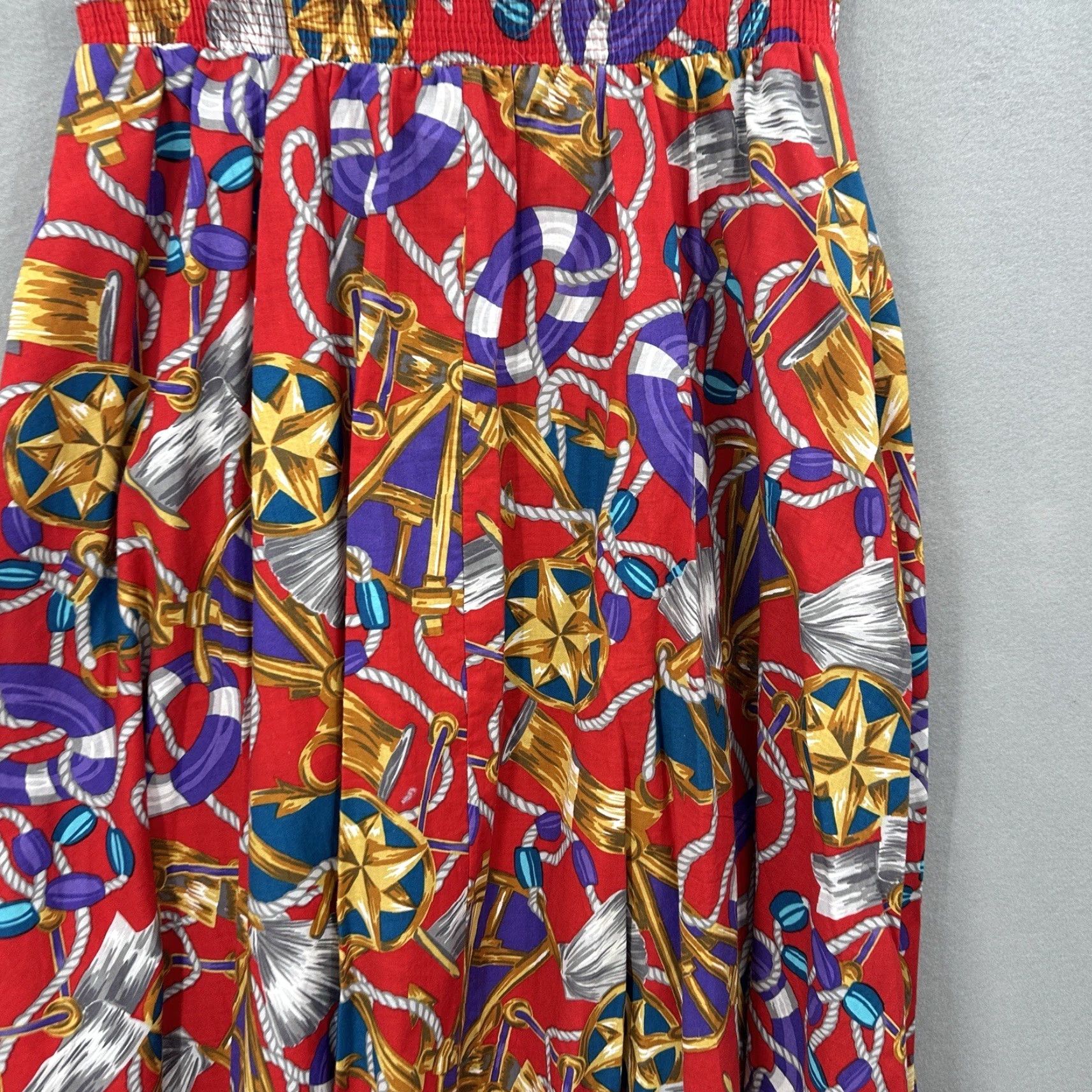 Vintage VINTAGE Tumbleweeds Maxi Skirt Women Large Red 70s Boho Prairie Cottagecore Y2K 90s Fashion Size 36" / US 14 / IT 50 - 3 Thumbnail