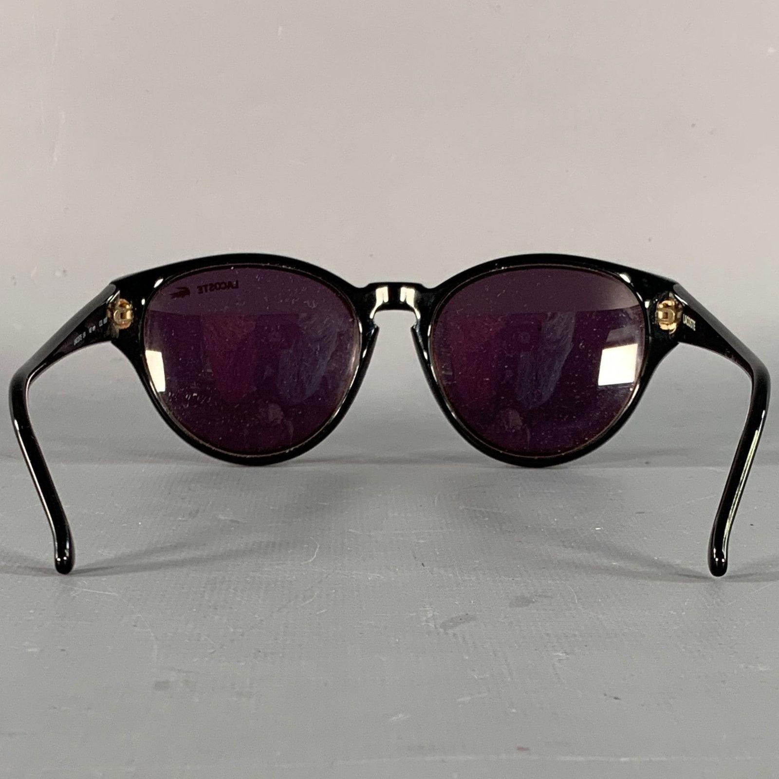 Lacoste LACOSTE Black Gold Acetate Round Sunglasses Size ONE SIZE - 3 Thumbnail