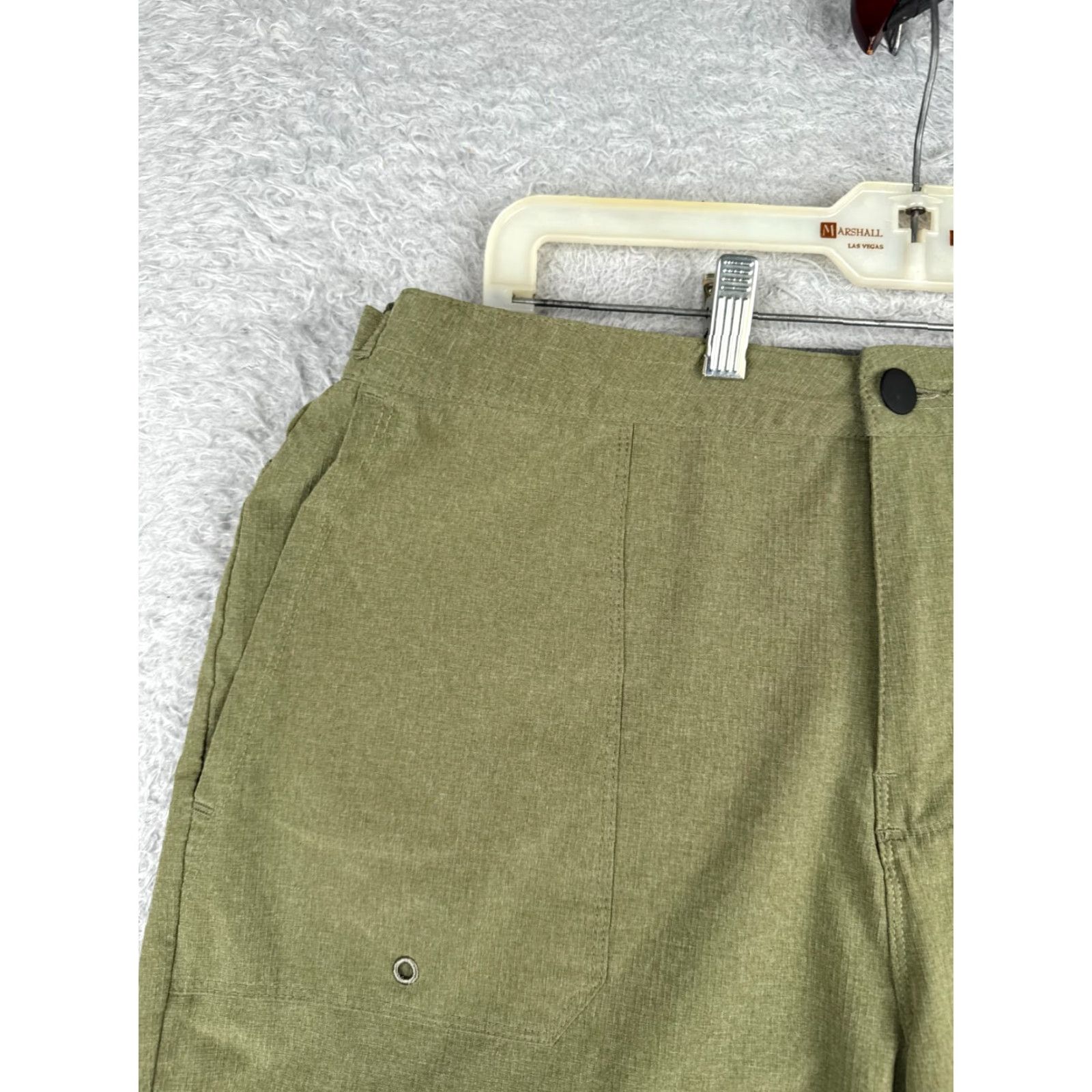 Hurley Hurley Mens Shorts 36 Green Phantom Chino Rip-Stop Polyester Blend 38x7 Casual Pocket Logo Size US 36 / EU 52 - 4 Thumbnail