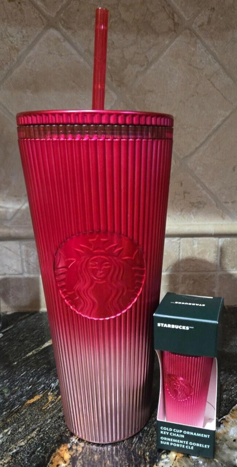 Designer 2024 New Starbucks Ombre Stripe Gradient Tumbler Cold Cup Size ONE SIZE - 1 Thumbnail