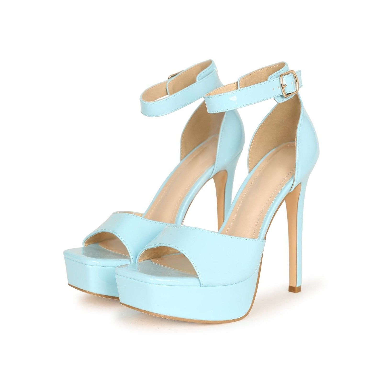 Other Jessica Baby Blue Patent Platform Stiletto High Heels Shoes Size US 8 / IT 38 - 7 Thumbnail