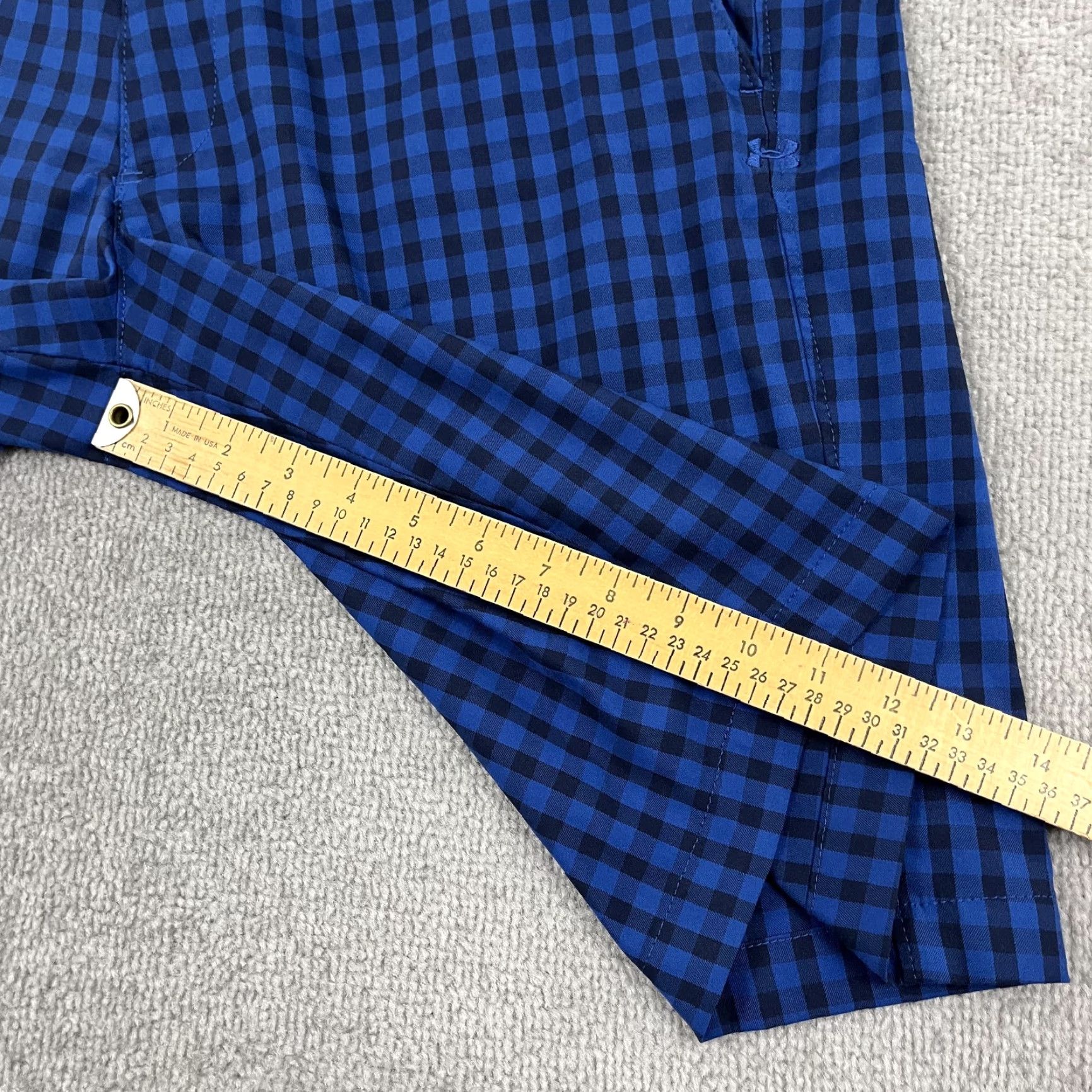 Under Armour Under Armour Chino Shorts Mens 36 Regular Blue Plaid Check 11" Inseam Pockets Belt Loops Zip Front Flat Front Sport Golf Size US 36 / EU 52 - 6 Thumbnail