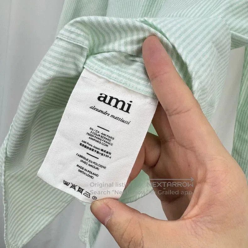 AMI Ami Striped Heart Embroidery Shirt. Size US M / EU 48-50 / 2 - 6 Thumbnail