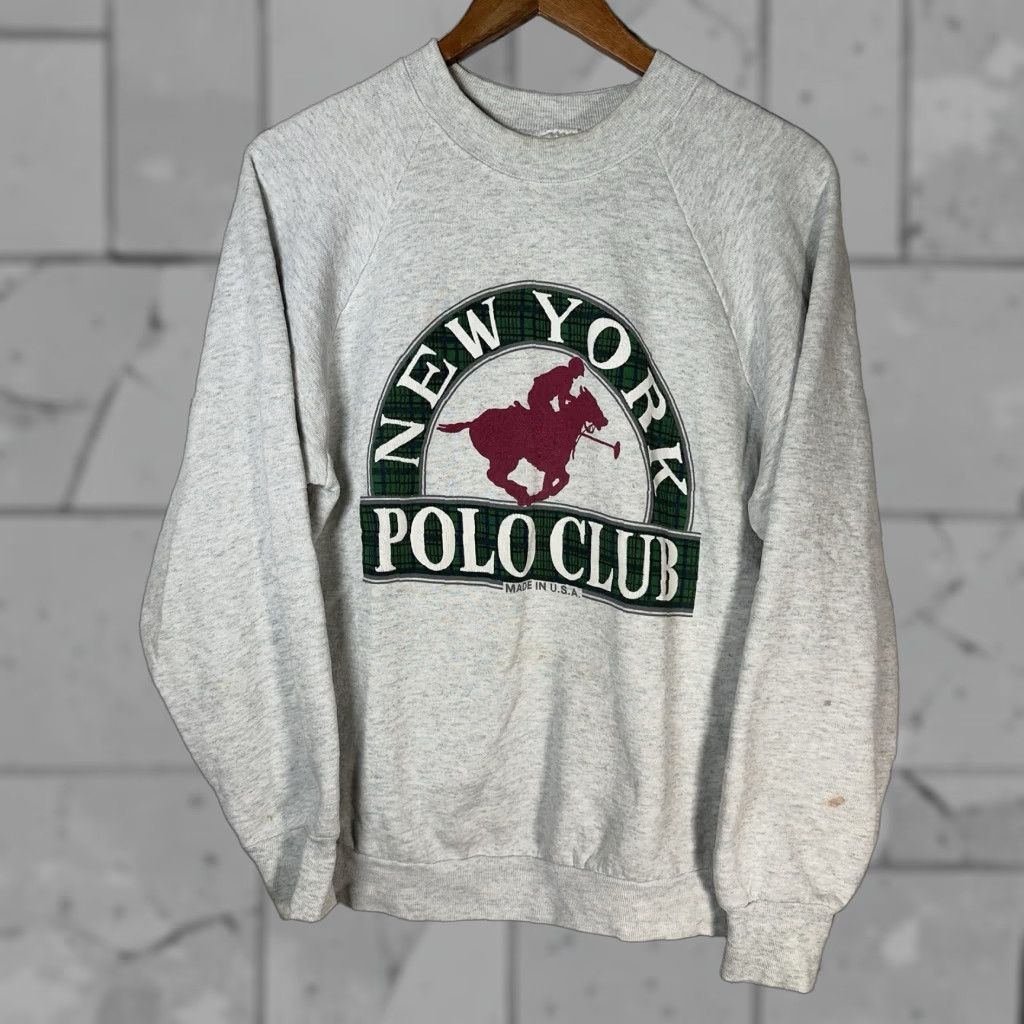 Fruit Of The Loom VINTAGE NEW YORK POLO CLUB GRAY COTTON BLEND PULLOVER MEN'S SIZE L USA User: Vintage New York Polo Club Gray Cotton Blend Pullover Men's Size L USA Size US L / EU 52-54 / 3 - 1 Thumbnail