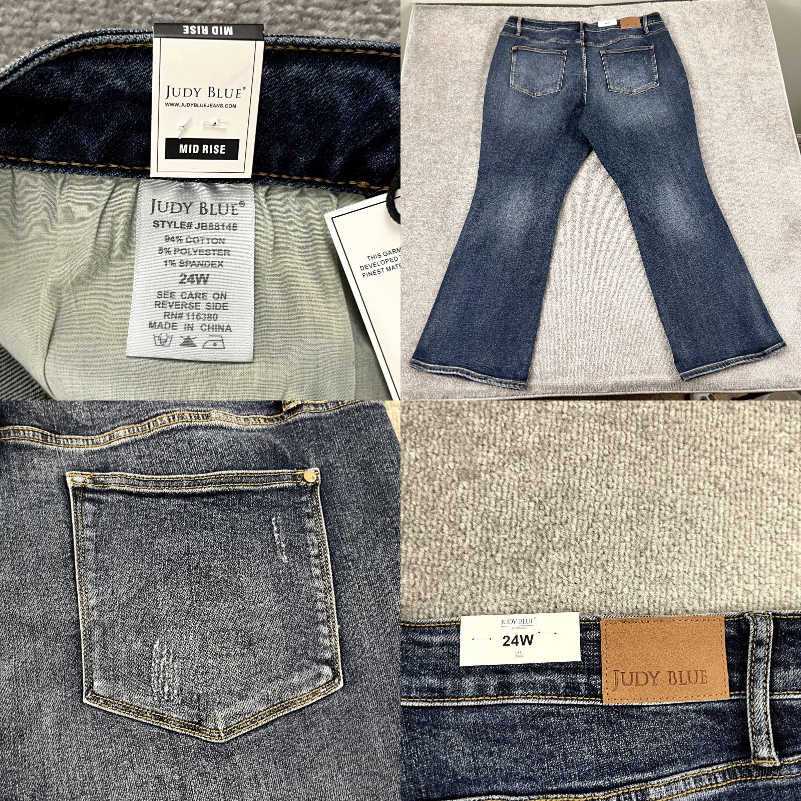 Denime Judy Blue Jeans Womens Size 24 W Boot Cut Dark Blue Mid Rise Denim Ranch NEW Jeans Shirt? Size 42" / US 20 - 8 Thumbnail