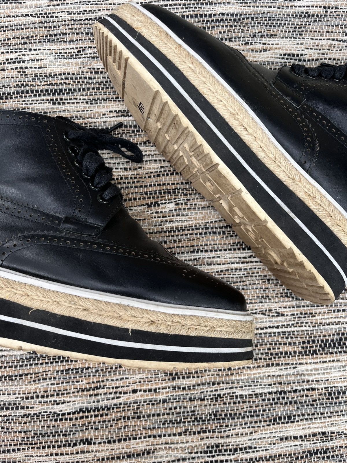 Prada Rare Prada Brogue Platform Sneakers Black Leather Luxury Y2K Size US 8 / IT 38 - 4 Thumbnail