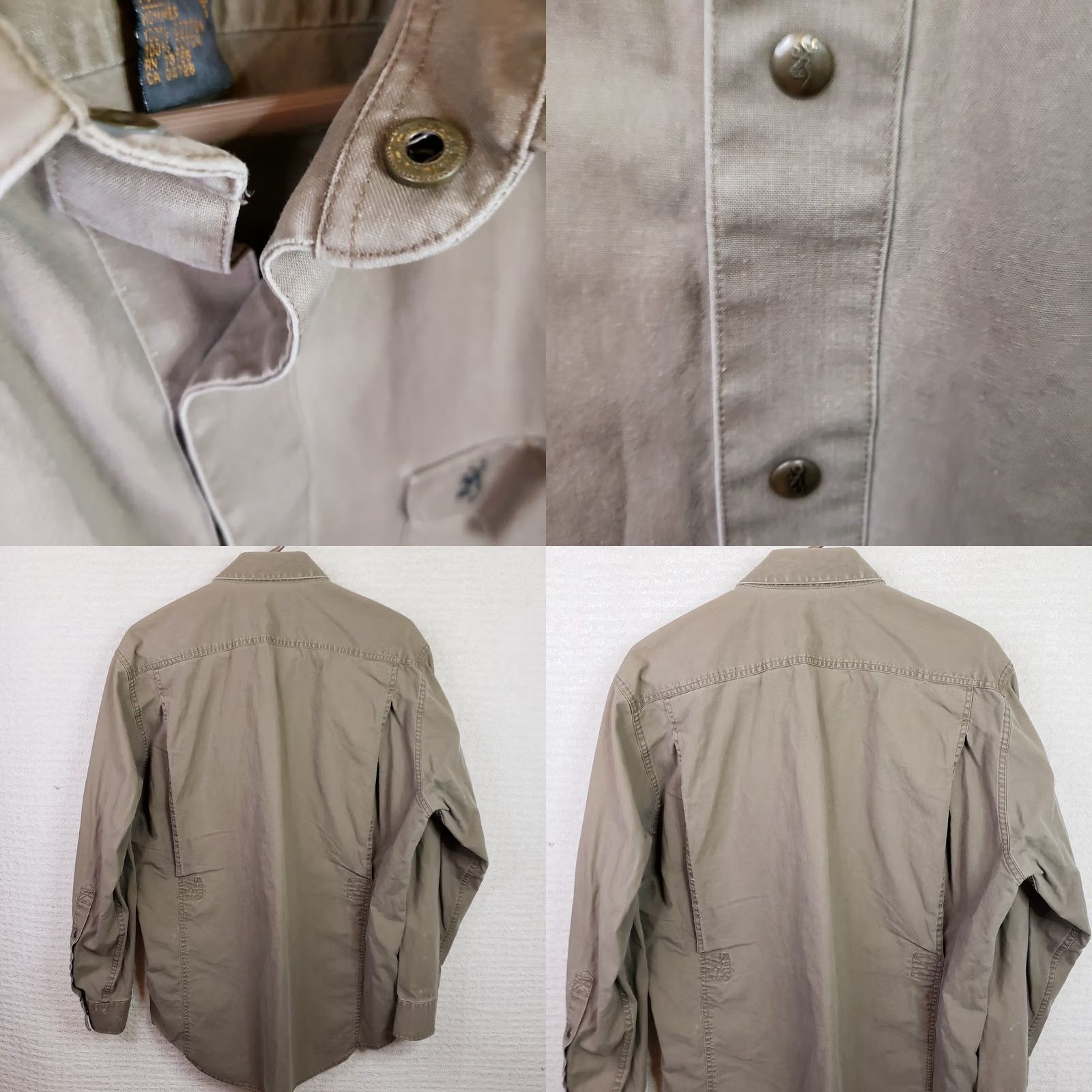 Vintage Browning Super Naturals Men L Brown Long Sleeve Snap Button Shirt 100% Cotton Size US L / EU 52-54 / 3 - 8 Thumbnail
