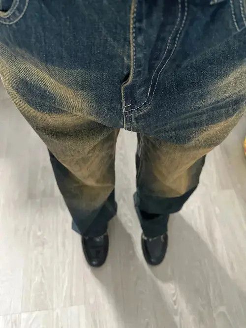 Japanese Brand Gradient Color Straight Denim Pants75 Size US 33 - 4 Thumbnail