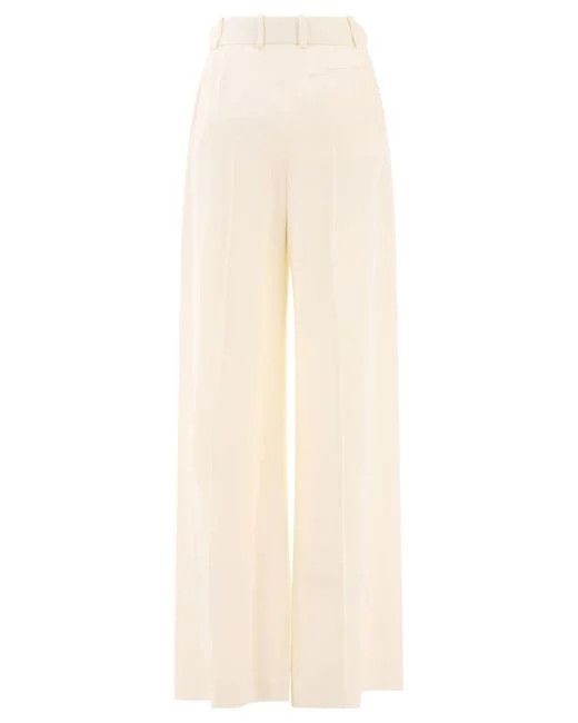 Alexander McQueen o1s22i1n1024 Double Pleated Palazzo Pants in Ivory Size 28" / US 6 / IT 42 - 2 Thumbnail