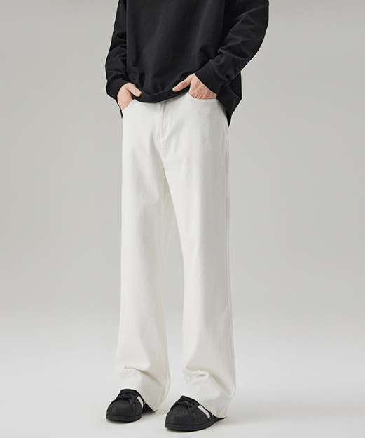 Japanese Brand × Jean White men's loose elastic flared jeans Size US 32 / EU 48 - 2 Thumbnail