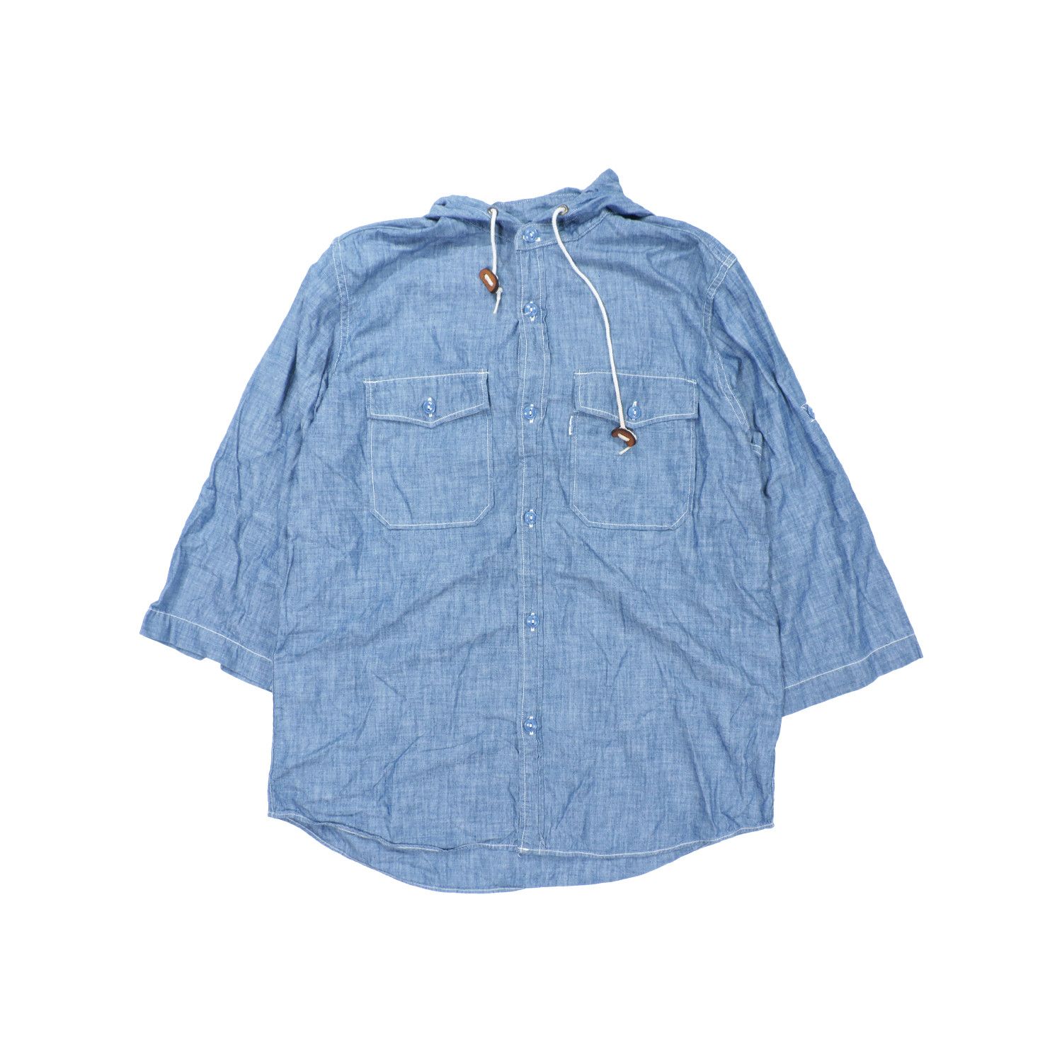 Orslow ORSLOW HOODED DENIM LONG SLEEVE SHIRT Size US L / EU 52-54 / 3 - 1 Thumbnail