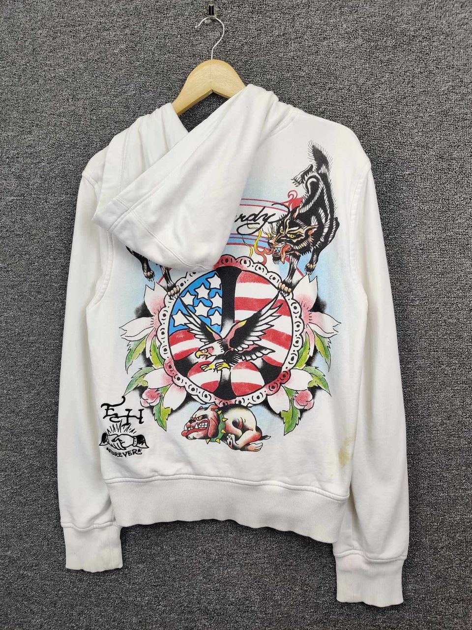 Ed Hardy Vintage Ed Hardy Christian Audigier Eagle Flag Hoodie Size US S / EU 44-46 / 1 - 2 Thumbnail