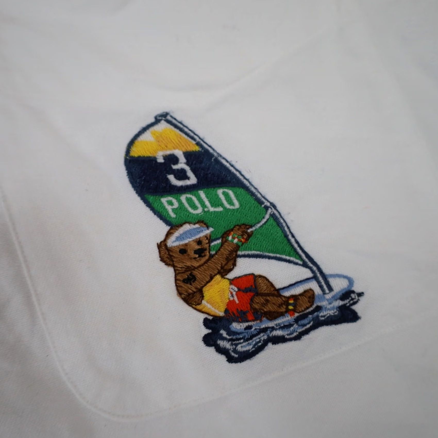 Polo Ralph Lauren VINTAGE Polo Ralph Lauren Shirt Surfing Bear Button Up White Mens Small Short Sleeve Size US S / EU 44-46 / 1 - 5 Thumbnail