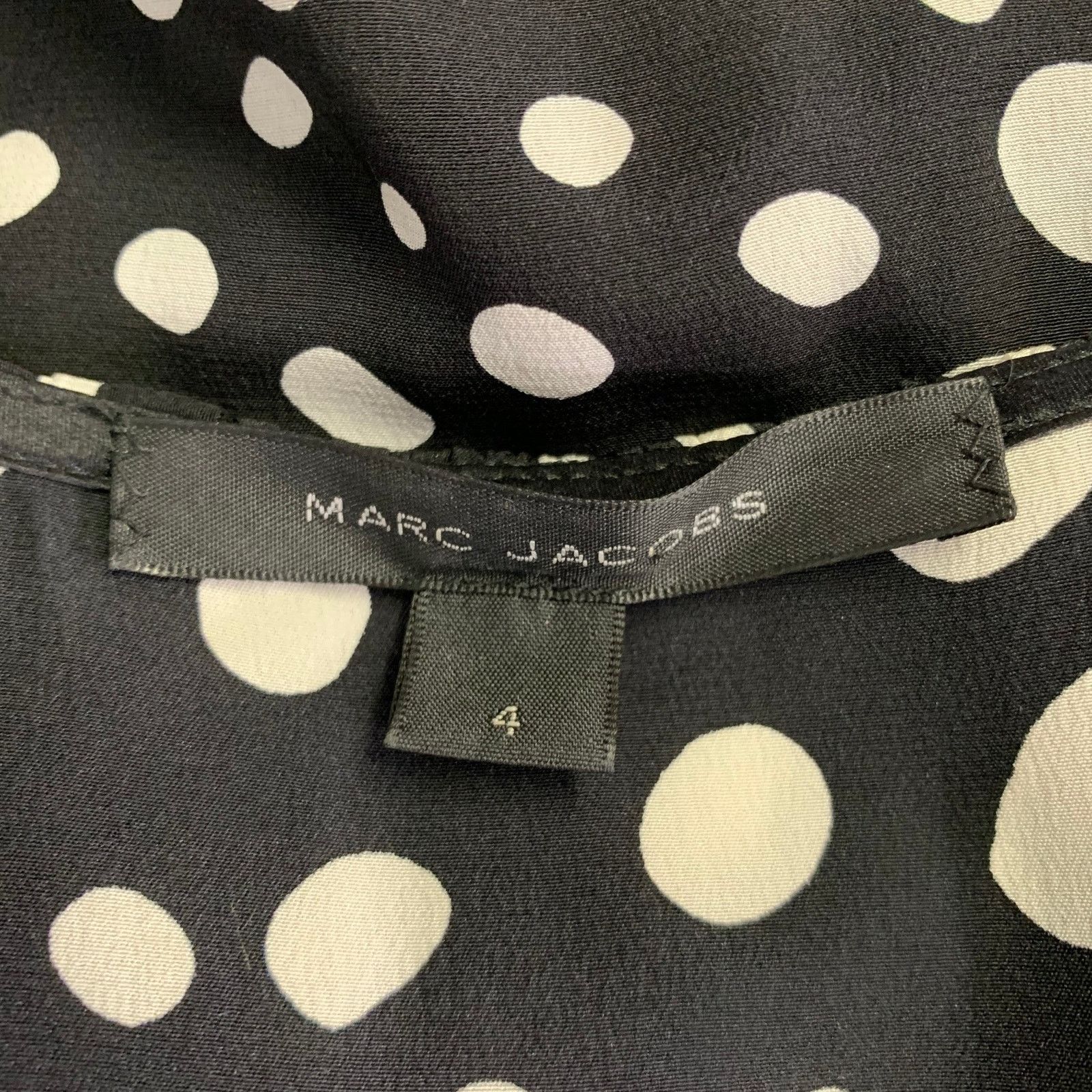 Marc Jacobs MARC JACOBS Size 4 Black White Polka Dot Wrap Dress Size S / US 4 / IT 40 - 5 Thumbnail