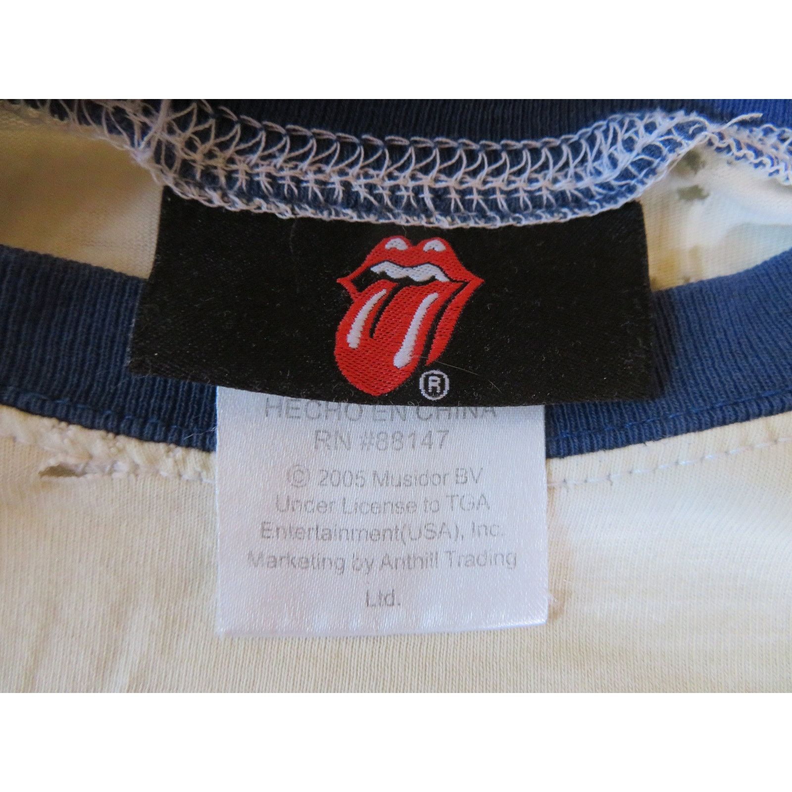 Other Rolling Stones Licks Tour Ringer T-Shirt, Beige Sz M, 2002 Size US M / EU 48-50 / 2 - 6 Thumbnail