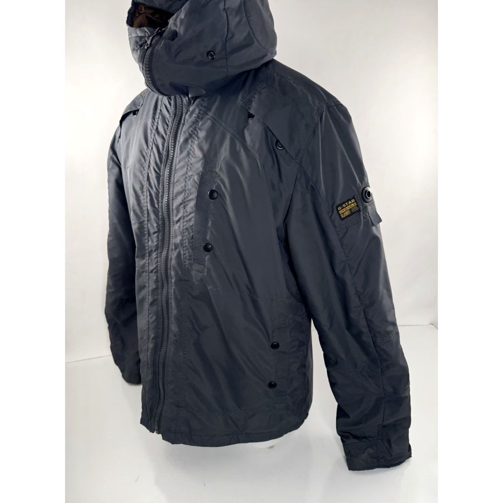 G-Star G STAR RAW Hooded Mens Parka Jacket - Gray - 2XL / XL Recolite Courier – Nylon Hooded Jacket - Plus Size Mens Size US XXL / EU 58 / 5 - 3 Thumbnail