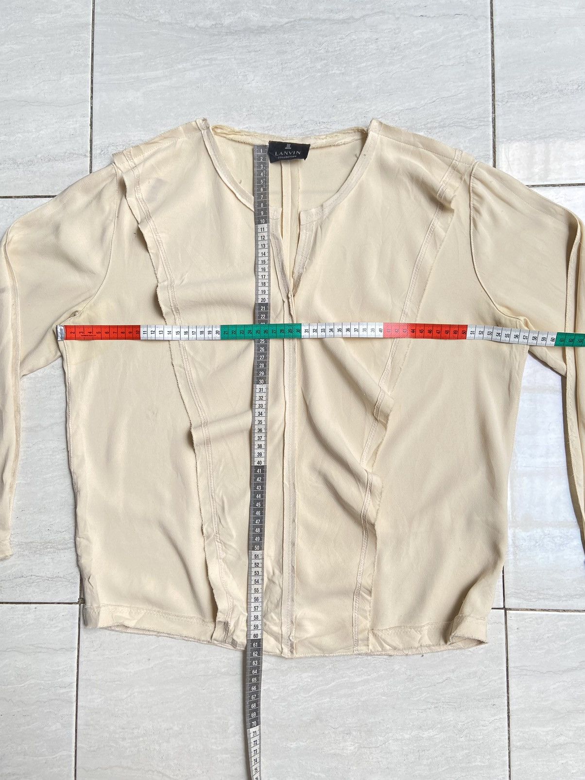 Lanvin LANVIN Collection Cream Blouse Size L / US 10 / IT 46 - 7 Thumbnail