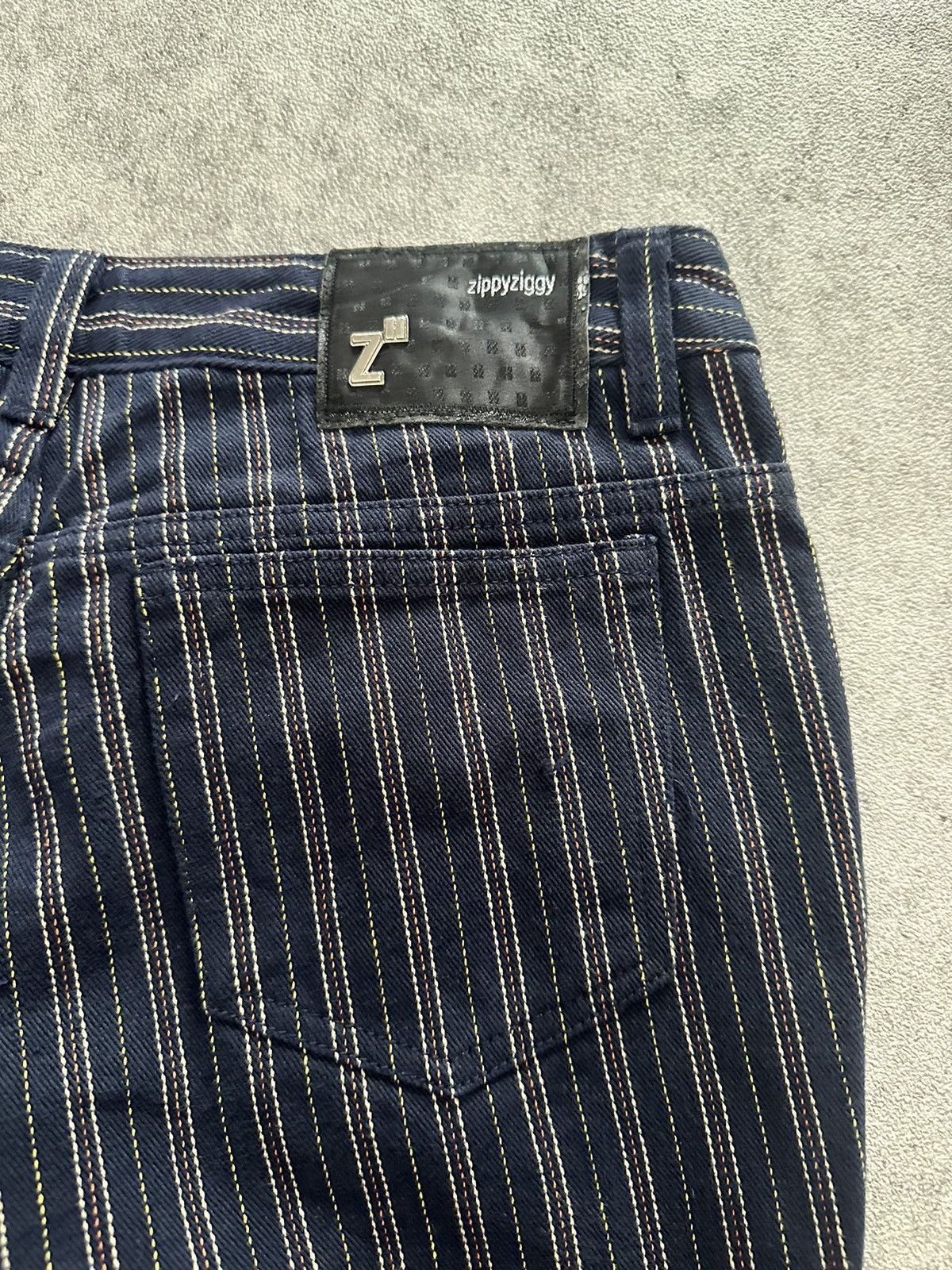 Tornado Mart 2000s Japanese Zippyziggy Striped Flared Denim Jeans Size US 29 - 5 Thumbnail