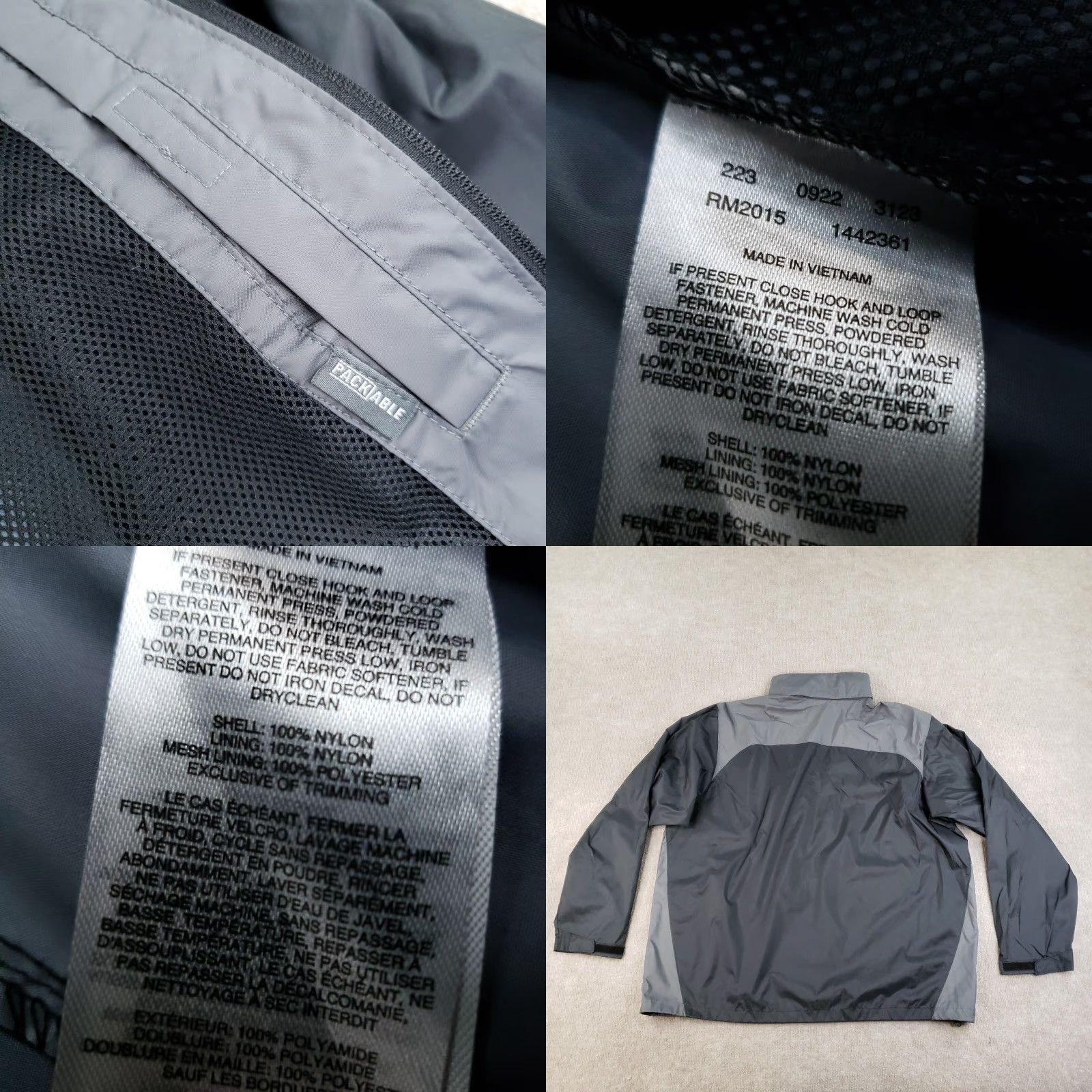 Vintage Columbia Windbreaker Jacket Mens 2XL XXL Black Gray Packable Hooded Full Zip Size US XXL / EU 58 / 5 - 8 Thumbnail