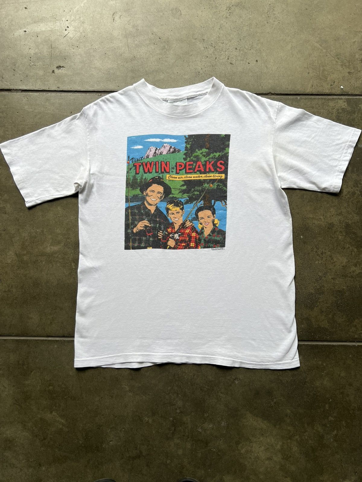 Vintage 1990 Twin Peaks TV Series Promo Tee Shirt David Lynch Movie Size US L / EU 52-54 / 3 - 2 Thumbnail