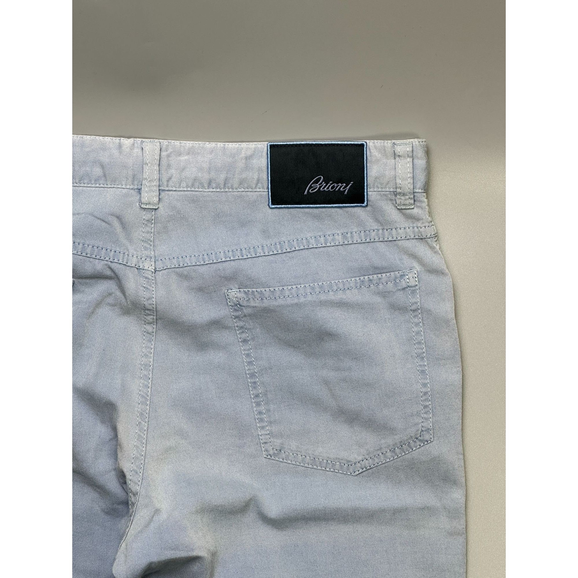 Brioni Brioni Stelvio Straight Cut Light Denim Jeans Pants (Y1143) Size US 34 / EU 50 - 12 Thumbnail