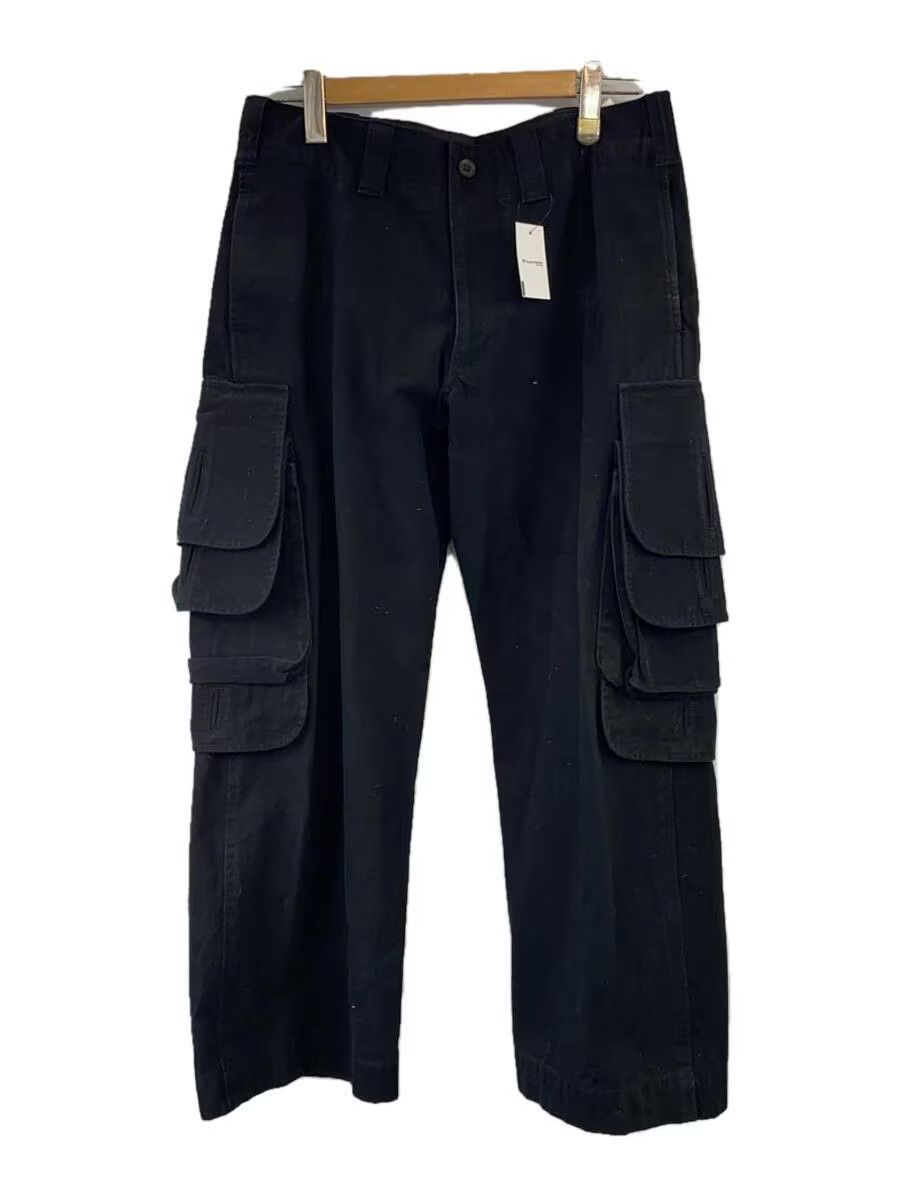 image of Yohji Yamamoto Ss2000 Layered Pocket Wide Leg Cargo Pants in Black, Men's (Size 32)