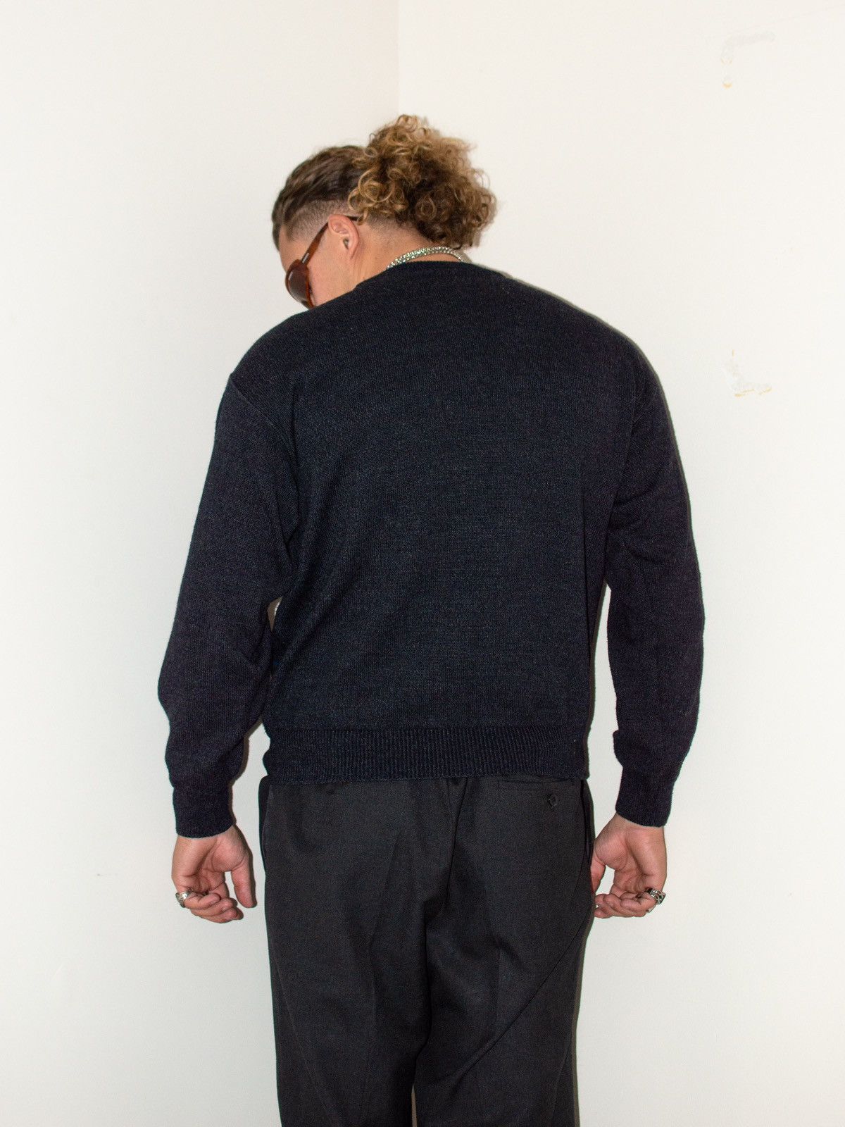 Designer × Vintage Luxury Vintage Made in Italy Geometric wool blend Sweater Size US L / EU 52-54 / 3 - 2 Thumbnail