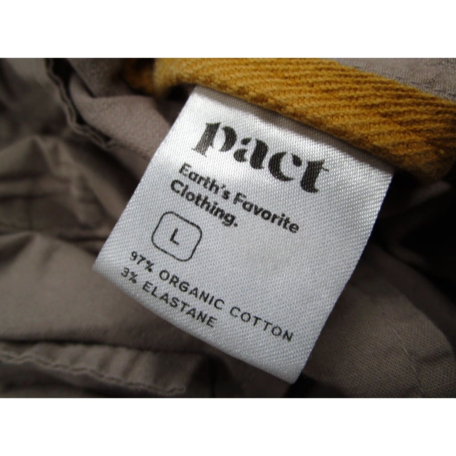 Vintage Pact Mens Beige Twill Joggers Large Organic Cotton Blend Tapered Work Hike Pants Size US 33 - 4 Thumbnail