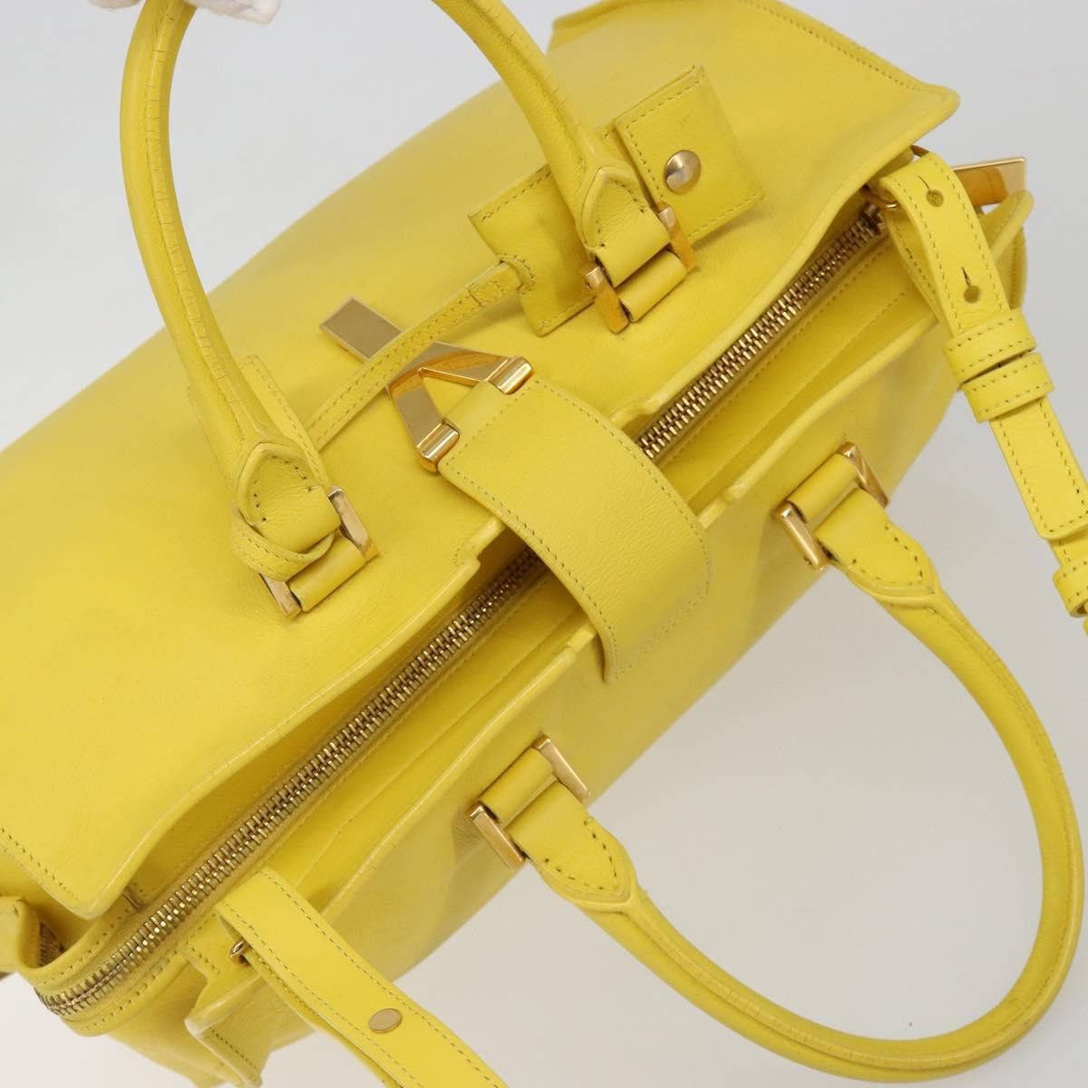 Saint Laurent Paris SAINT LAURENT Baby Cabas Hand Bag Leather 2way Yellow Gold Size ONE SIZE - 6 Thumbnail
