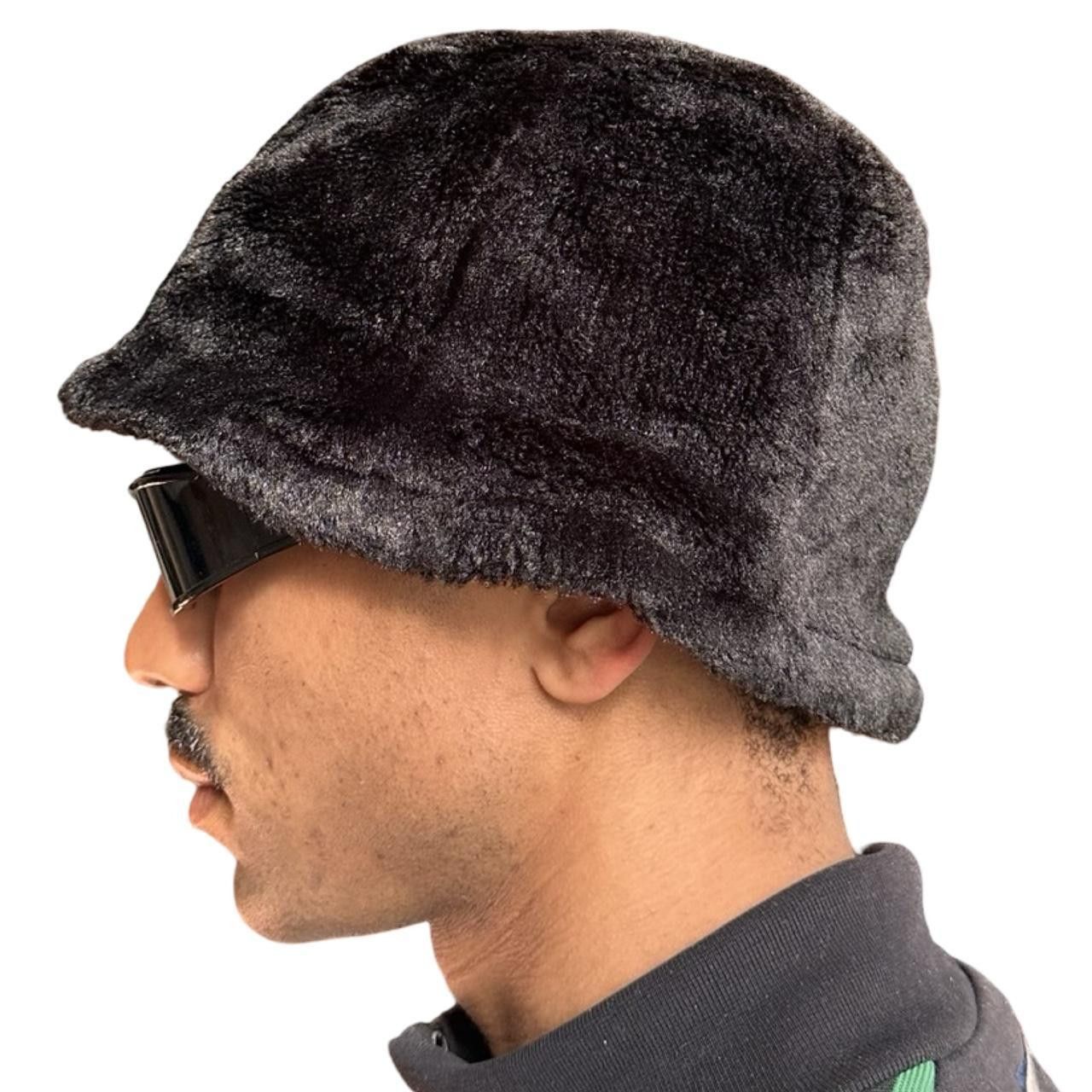 Other VIntage Black Faux Fur Winter Bucket Hat Beanie Size ONE SIZE - 6 Thumbnail