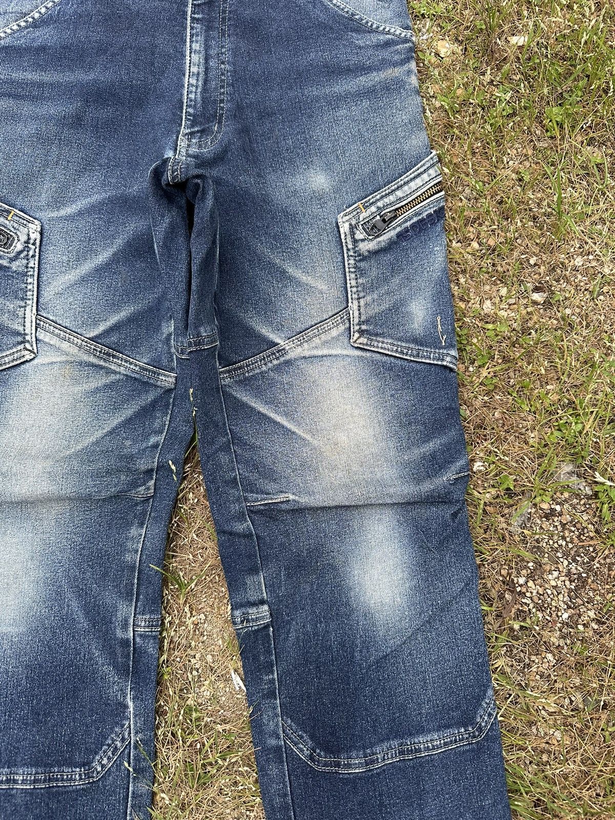 Japanese Brand BIKER DENIM TS DESIGN JEANS STRETCHABLE DOUBLE KNEE PANTS Size US 29 - 4 Thumbnail