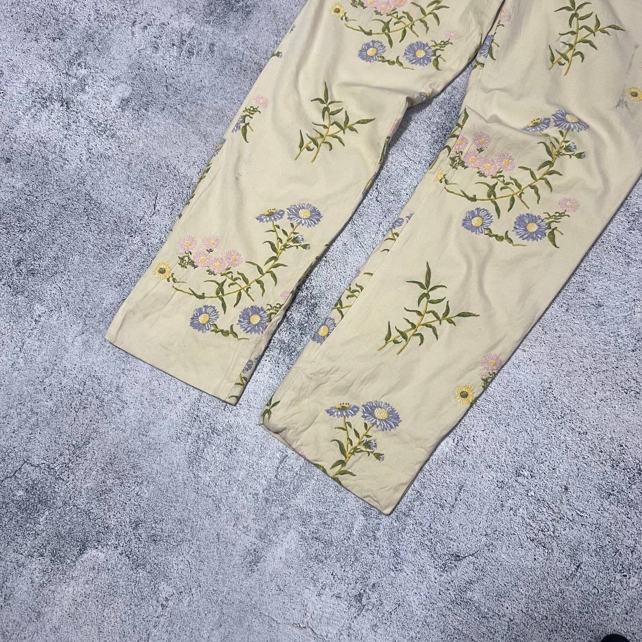 Dolce & Gabbana × Vintage Vintage Dolce & Gabbana Women's fully Floral Pants Size 32" / US 10 / IT 46 - 4 Thumbnail